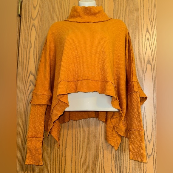 We the Free, Free People Sunbaby Mock Neck Drop Shoulder Ribbed Long Sleeve Top - Picture 2 of 12